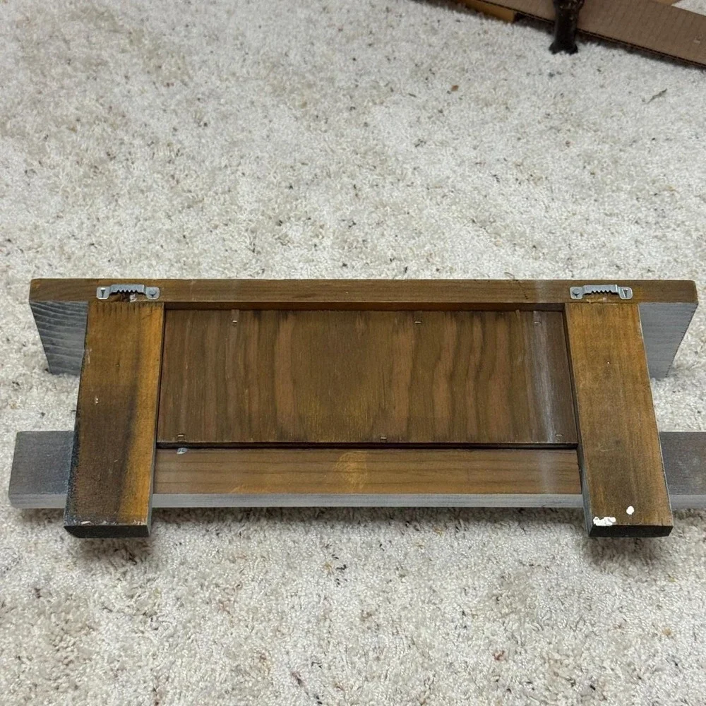 Rustic Distressed White Wood Wall Shelf with 3 Nail Hooks Farmhouse Decor 18in